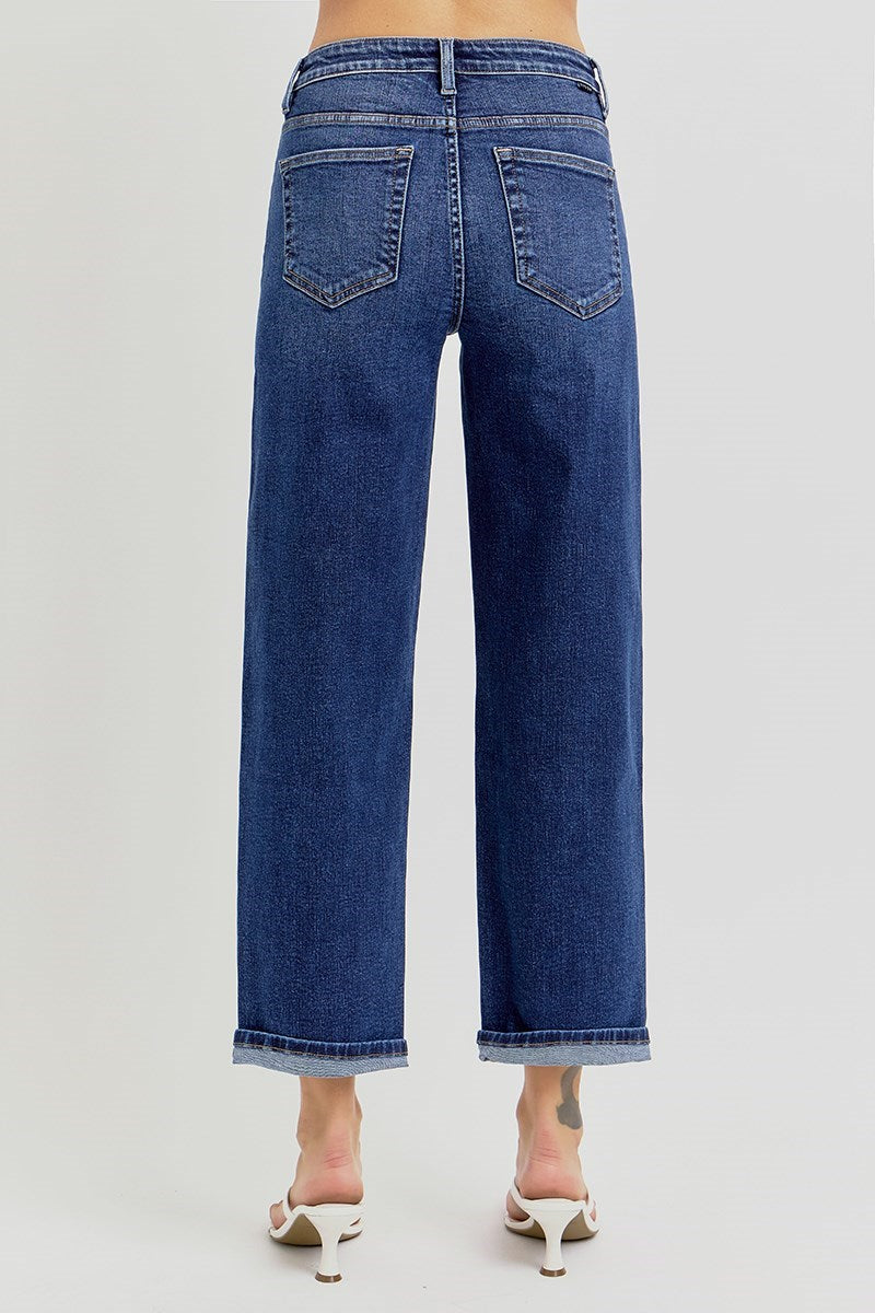 Risen HR Crop Boyfriend Tapered Jeans