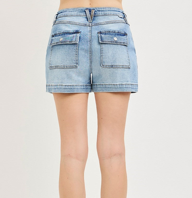 Slouchy Shorts with Flap Back Pockets