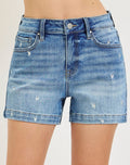 High Rise Heart Embroidered Shorts