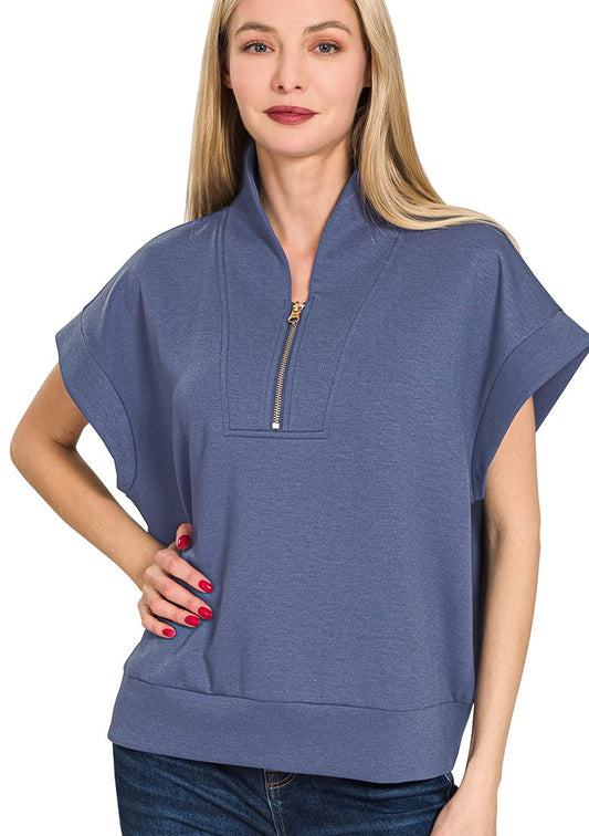Scuba Blue Indigo Half Zip Top