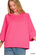Scuba 3/4 Sleeve Pullover Top
