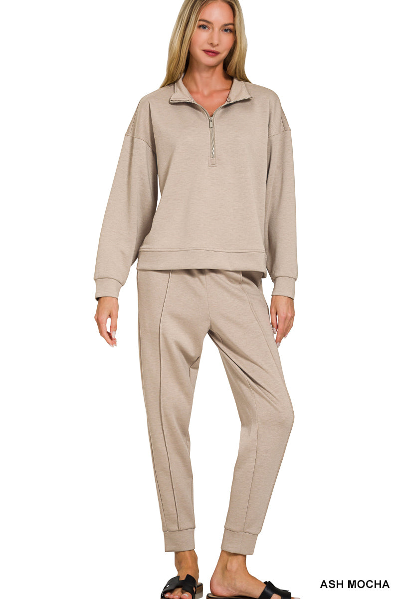 Scuba Half Zip Pullover & Pintuck Jogger Set