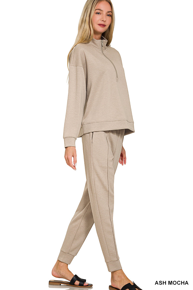 Scuba Half Zip Pullover & Pintuck Jogger Set