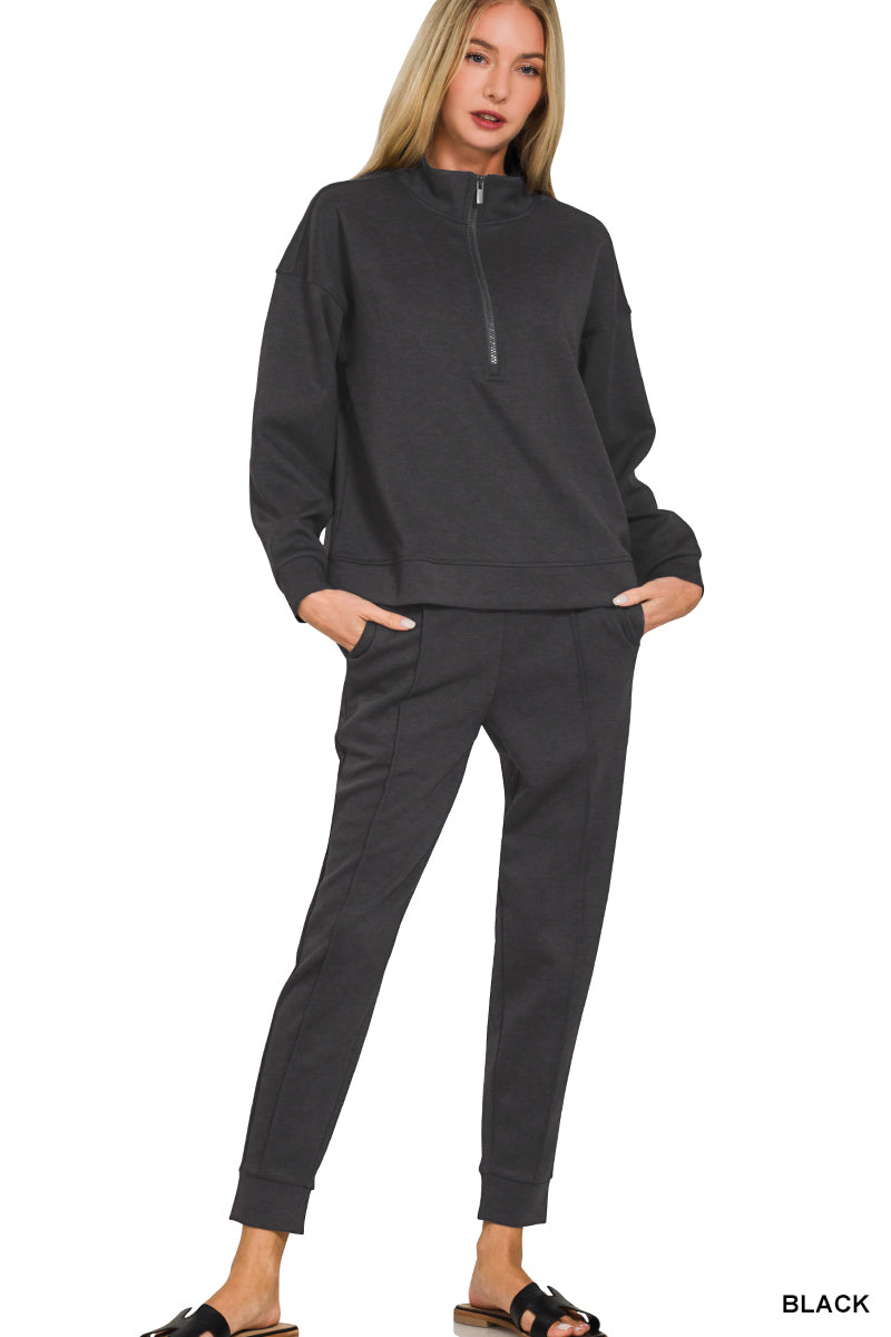 Scuba Half Zip Pullover & Pintuck Jogger Set