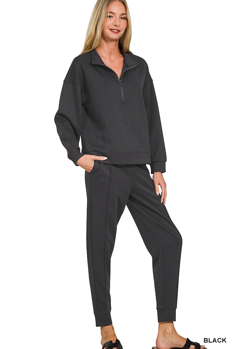 Scuba Half Zip Pullover & Pintuck Jogger Set