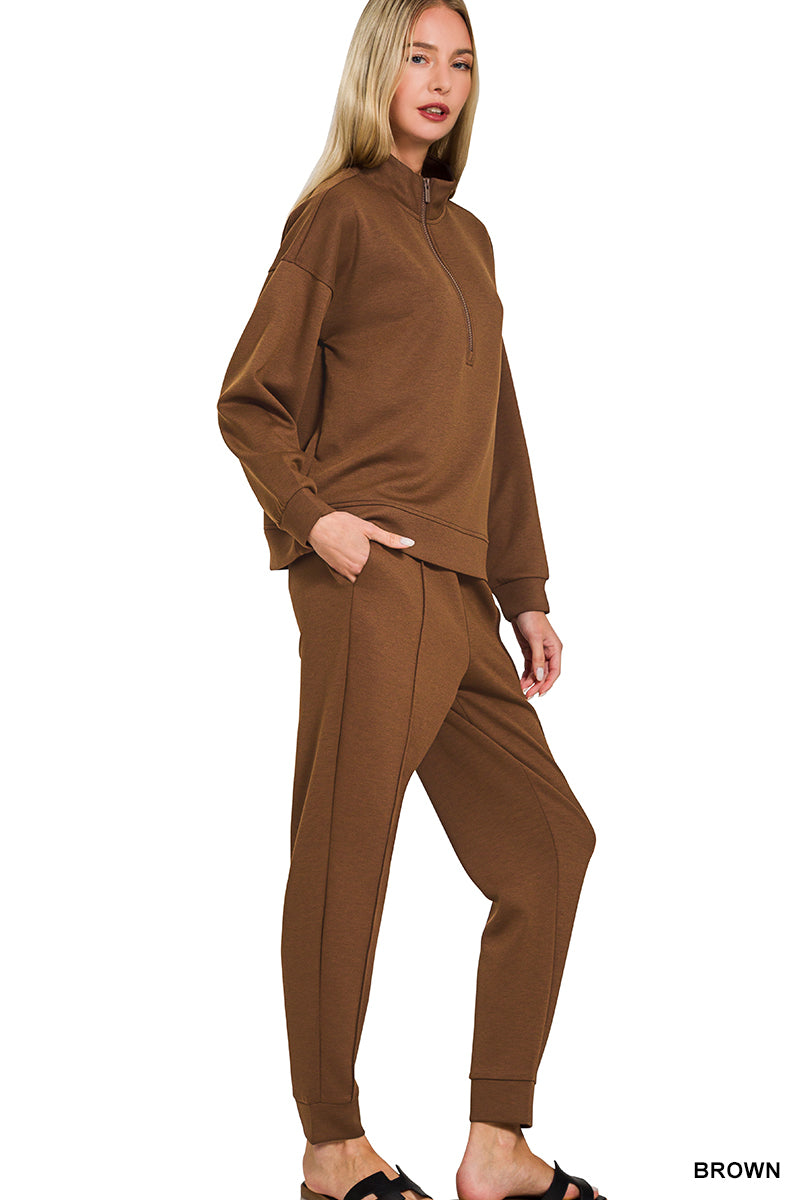 Scuba Half Zip Pullover & Pintuck Jogger Set