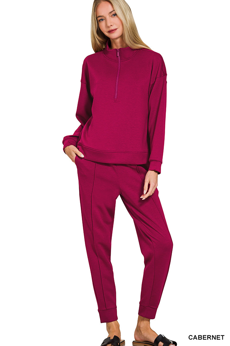 Scuba Half Zip Pullover & Pintuck Jogger Set