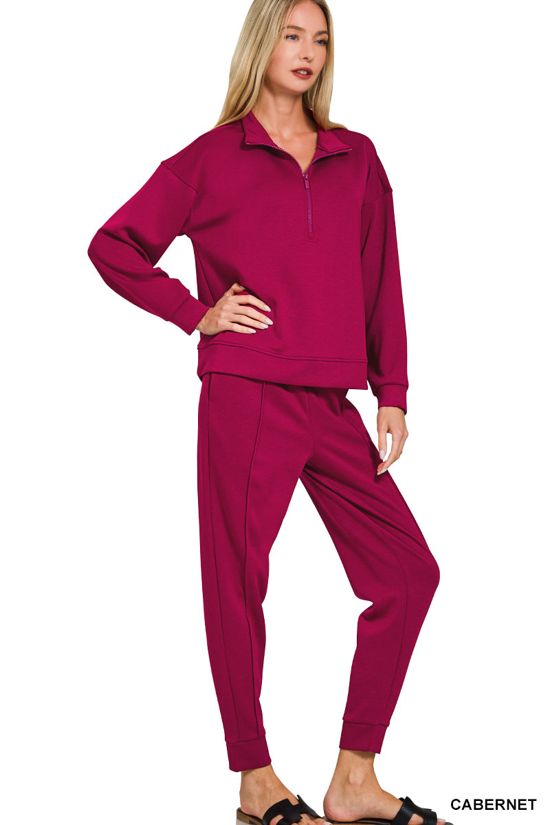 Scuba Half Zip Pullover & Pintuck Jogger Set