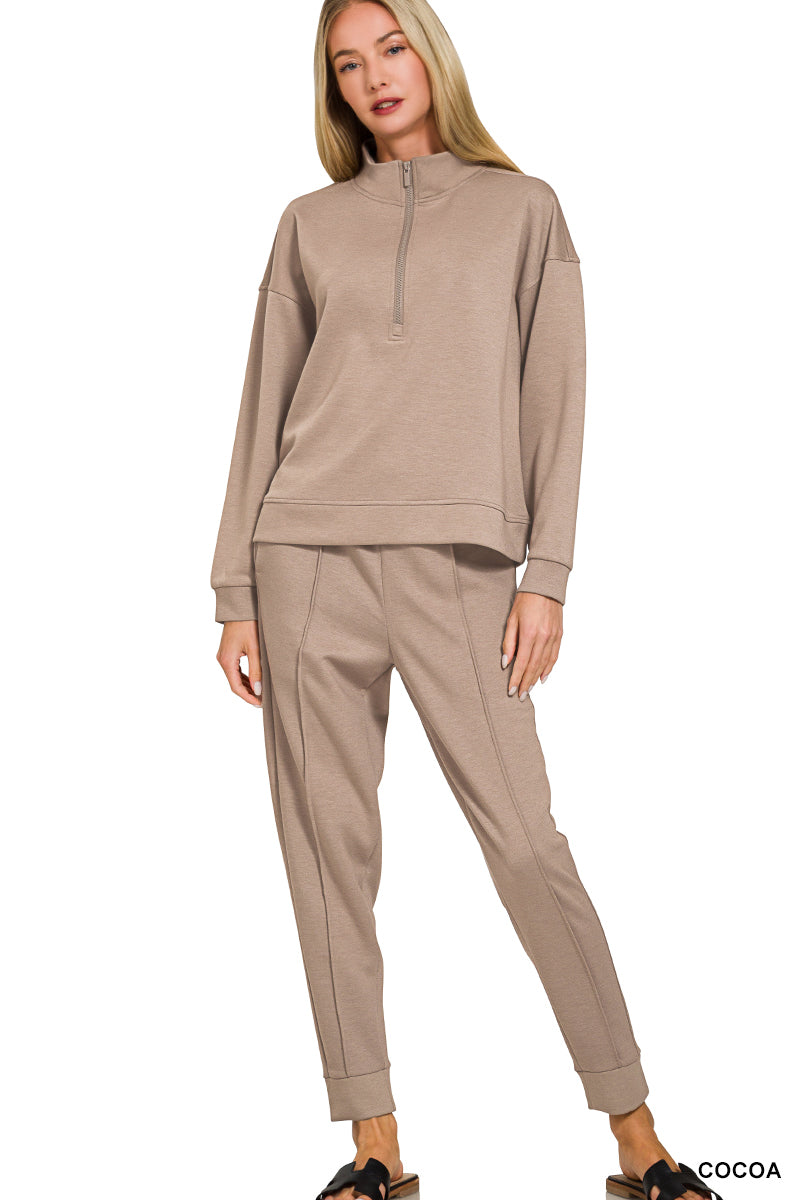 Scuba Half Zip Pullover & Pintuck Jogger Set