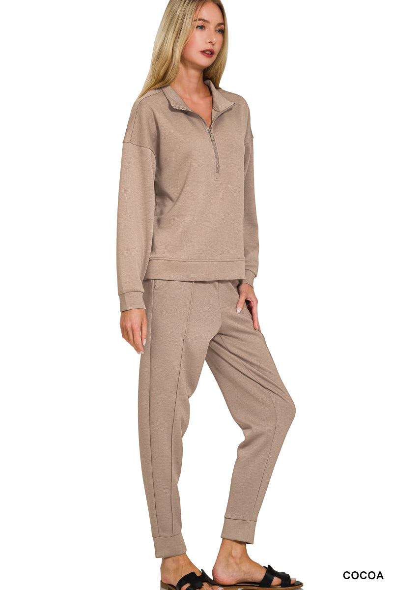 Scuba Half Zip Pullover & Pintuck Jogger Set