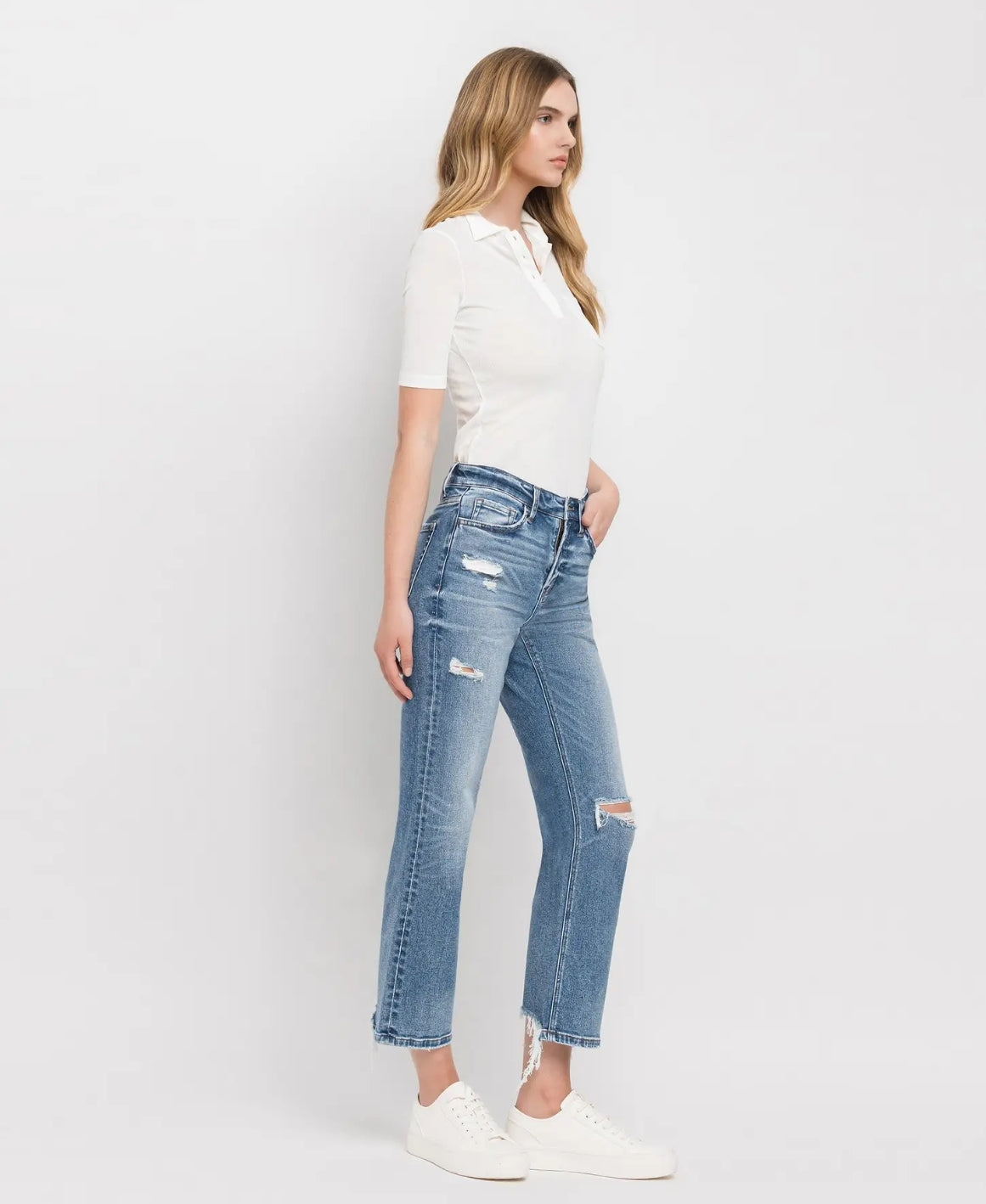 Flying Monkey Vervet HR Distressed Straight Jeans