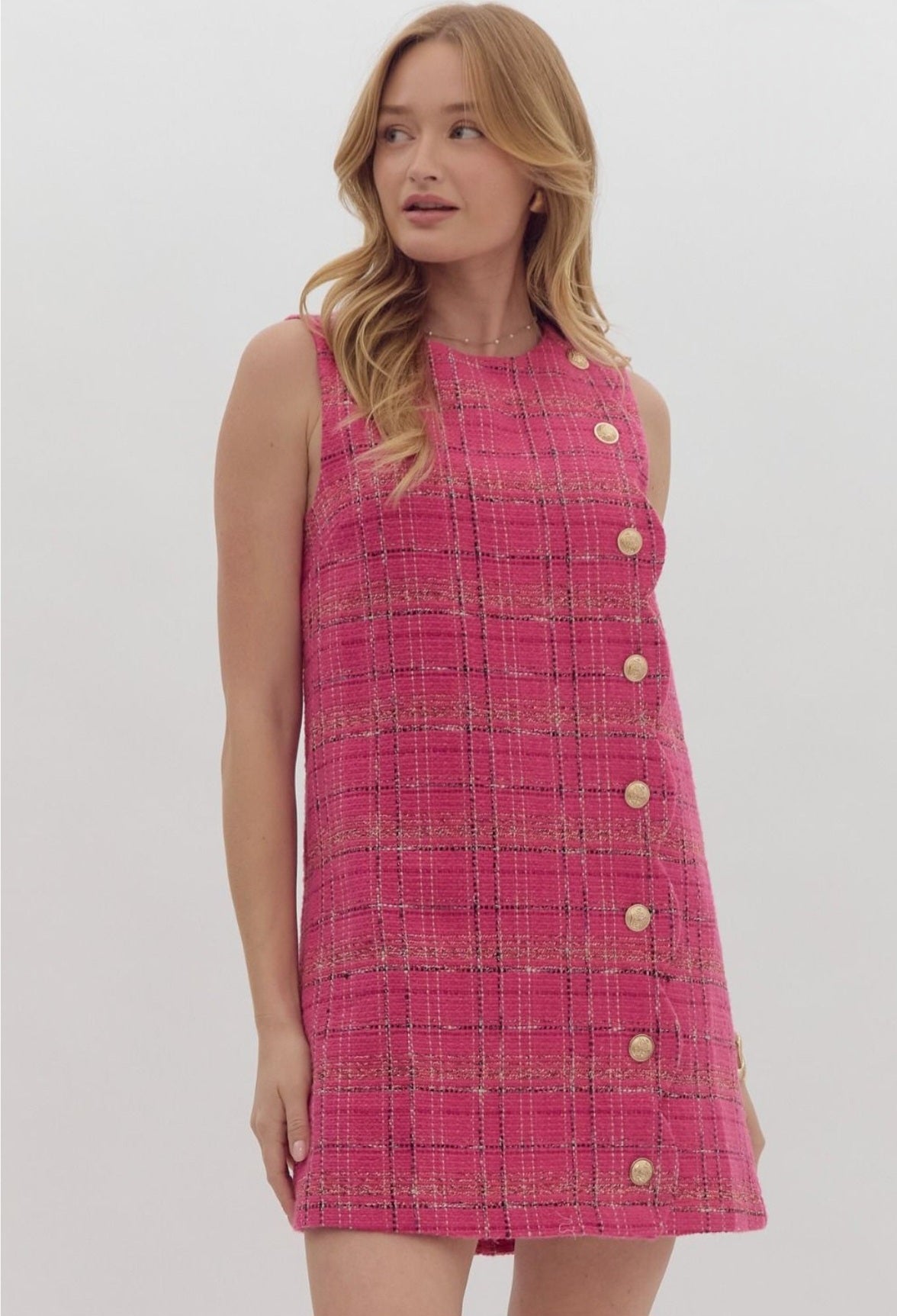 Pink Tweed Dress