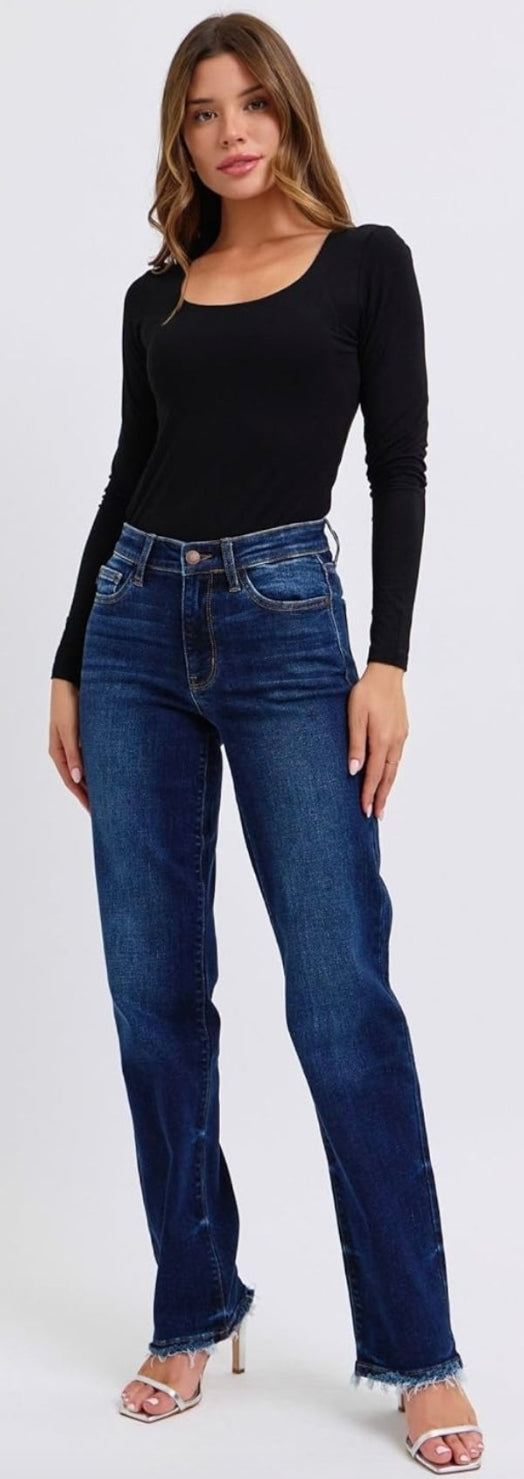 Judy Blue Straight Leg w/Raw Hem