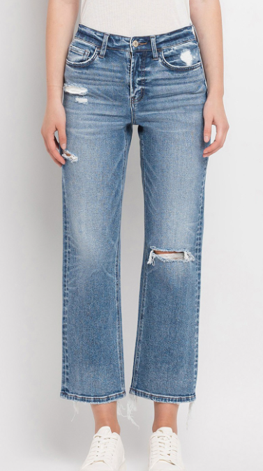 Flying Monkey Vervet HR Distressed Straight Jeans