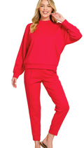 Ruby Scuba mock neck pullover & joggers set