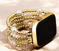 Gold and Pearl Stretch Apple Watch Strap