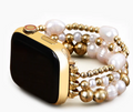 Golden Freshwater Pearl Stretch Apple Watch Strap