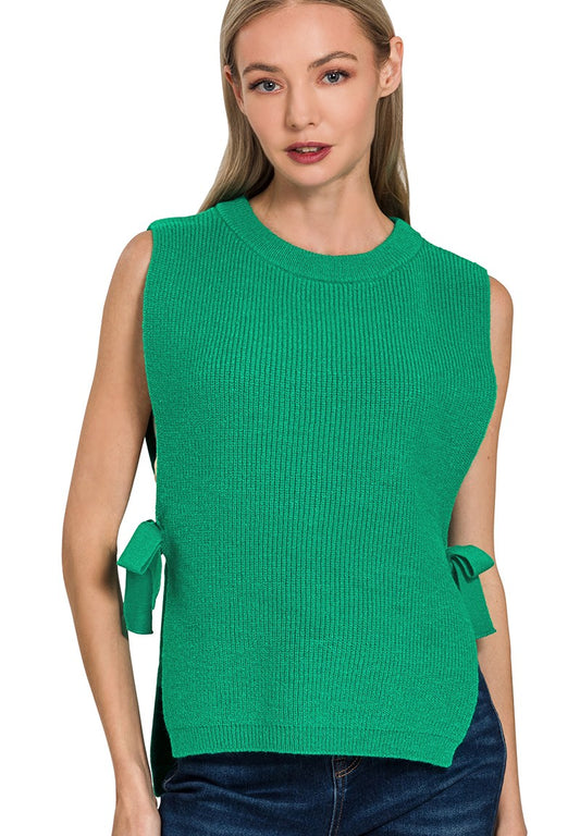 Side Tie Sweater Vest