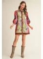 Leopard Floral Dress Multi Color