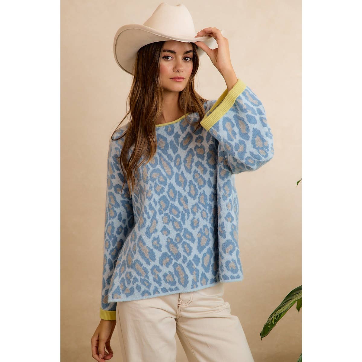 Blue Leopard Sweater