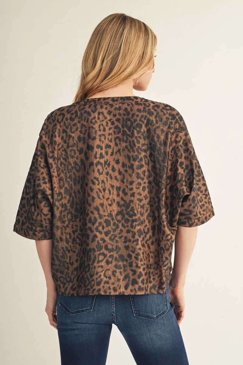 Metallic Leopard Top
