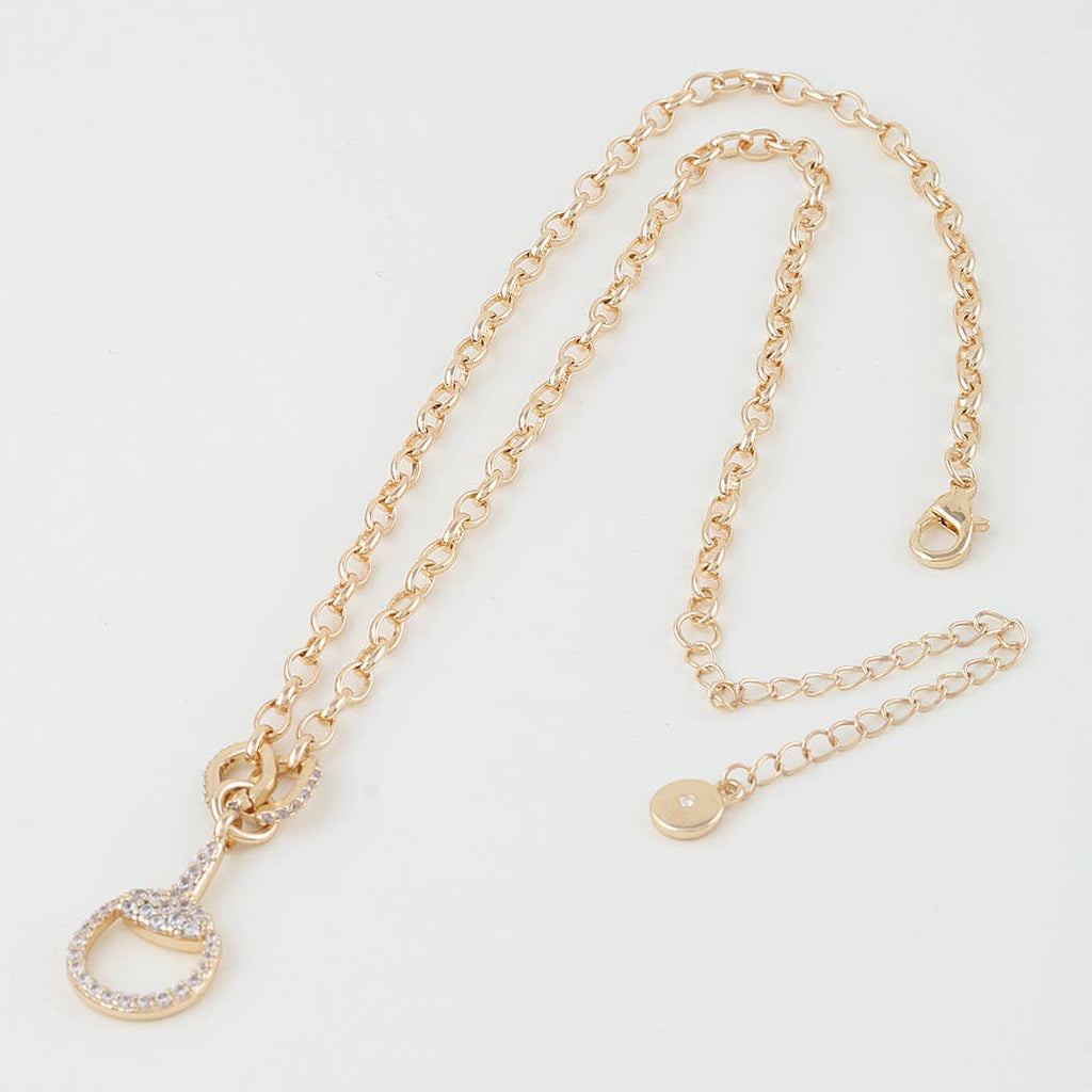 Bejeweled Drop Chain Necklace