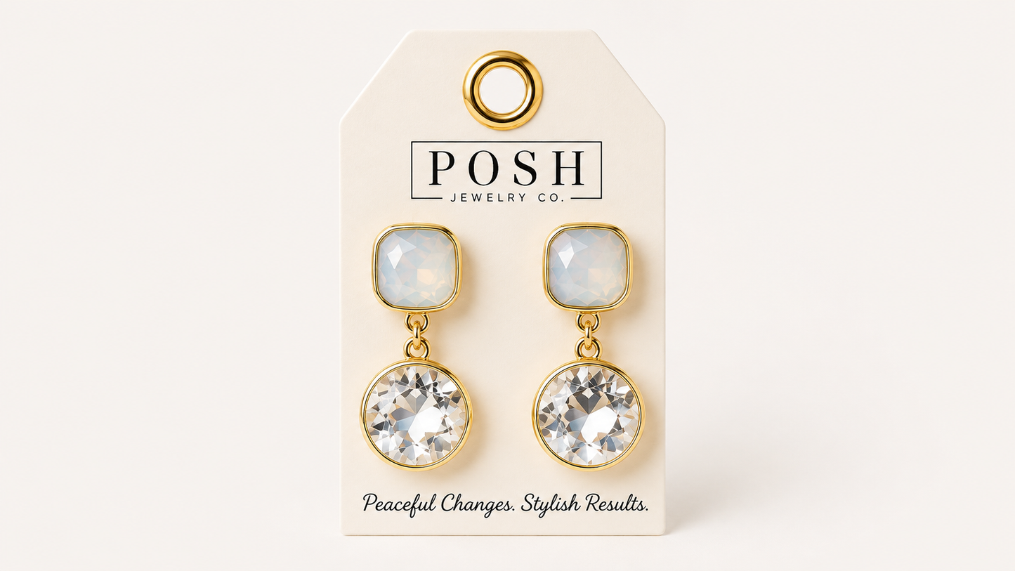 Clear Bling Dangle Earrings