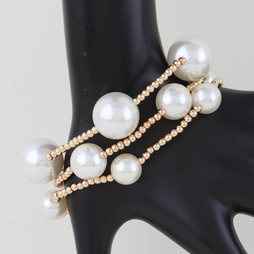Triple Pearl Beaded Bracelet