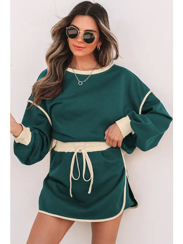 Hunter Green Top W/ Skort