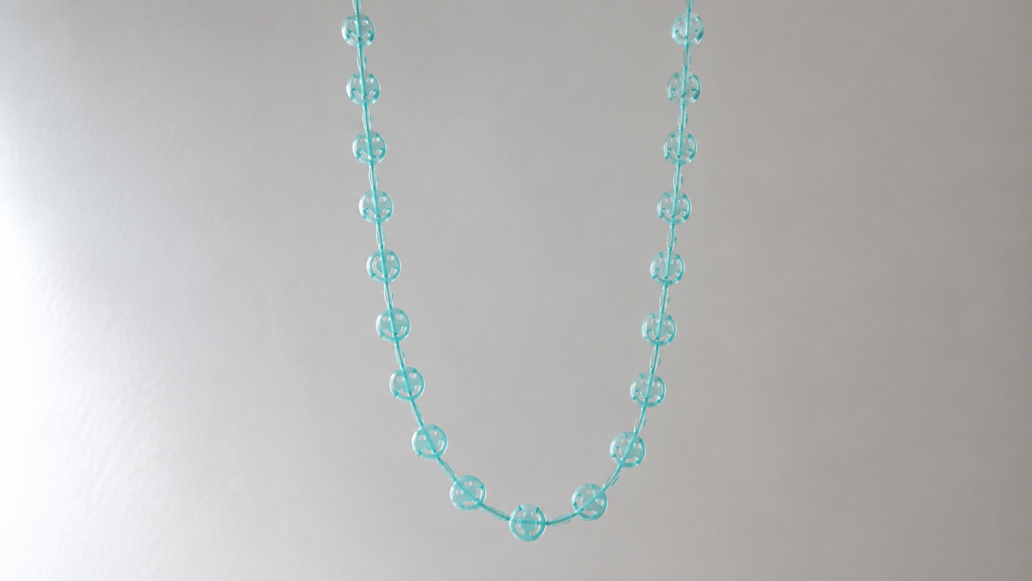 Blue Smiley Face Necklace