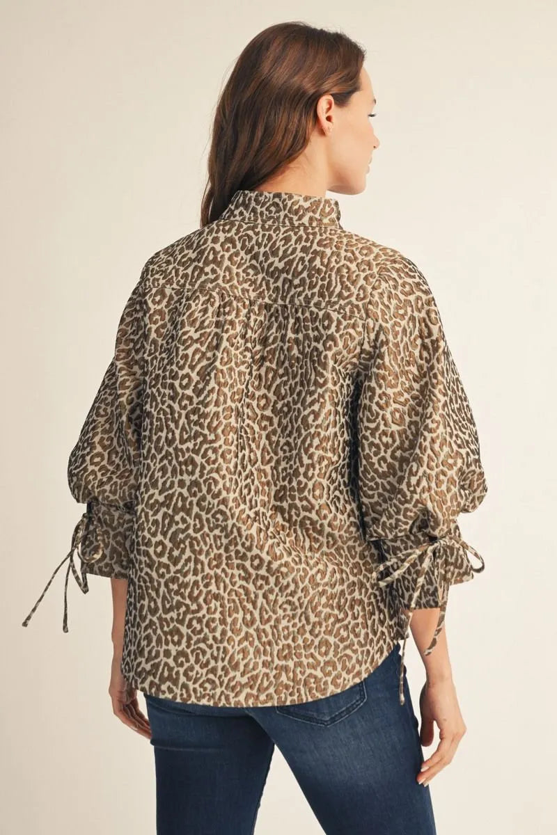 Leopard Jacquard Top