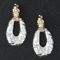 Two Toned Hammered Teardrop Earrings