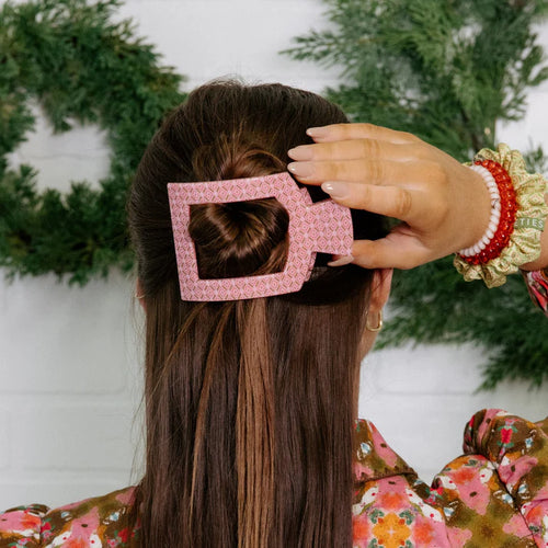 Berry Cozy Large Flat Square Hair Clip