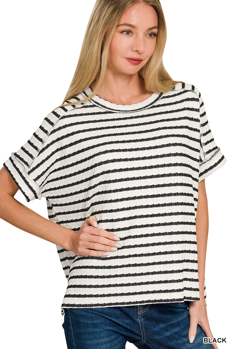 Black Stripe Box Tee