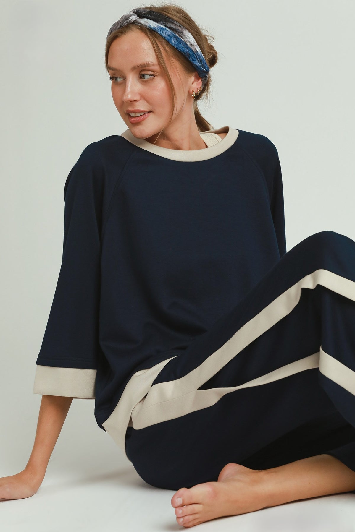 Colorblock Side Stripe Pants and Raglan Top