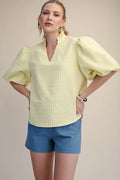 Butter Yellow Puff Sleeve Blouse