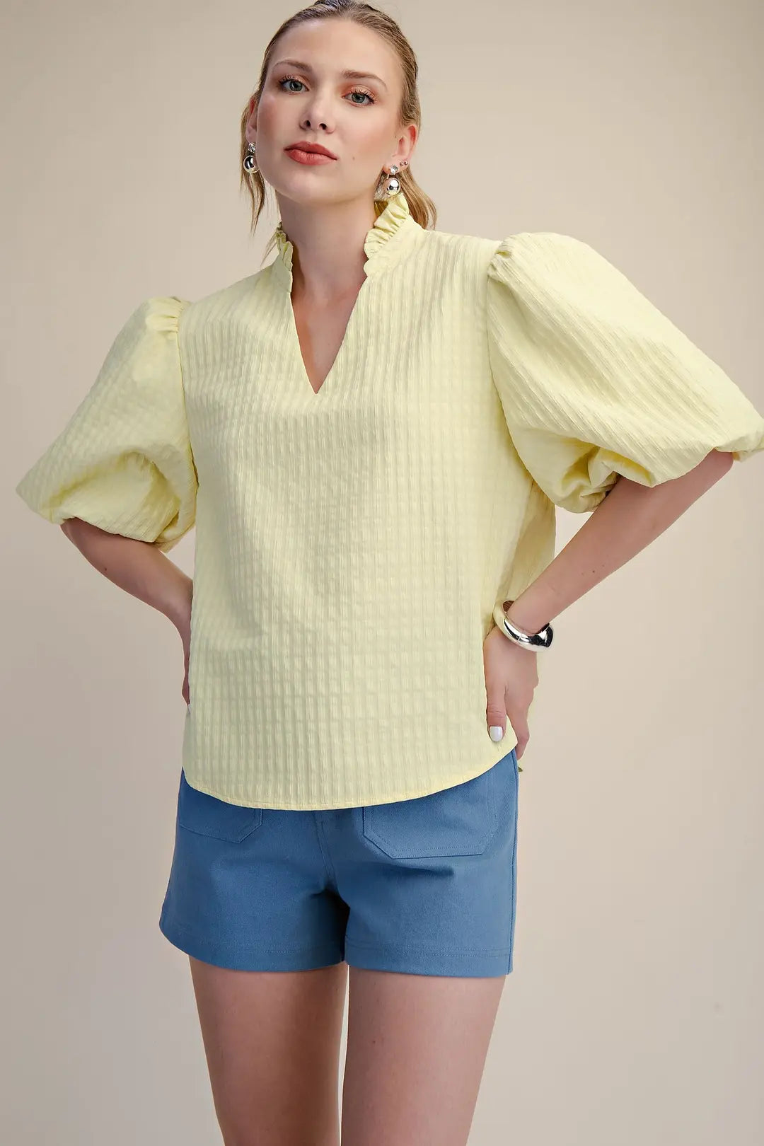 Butter Yellow Puff Sleeve Blouse