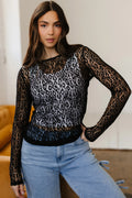 Black Leopard Mesh Long Sleeve