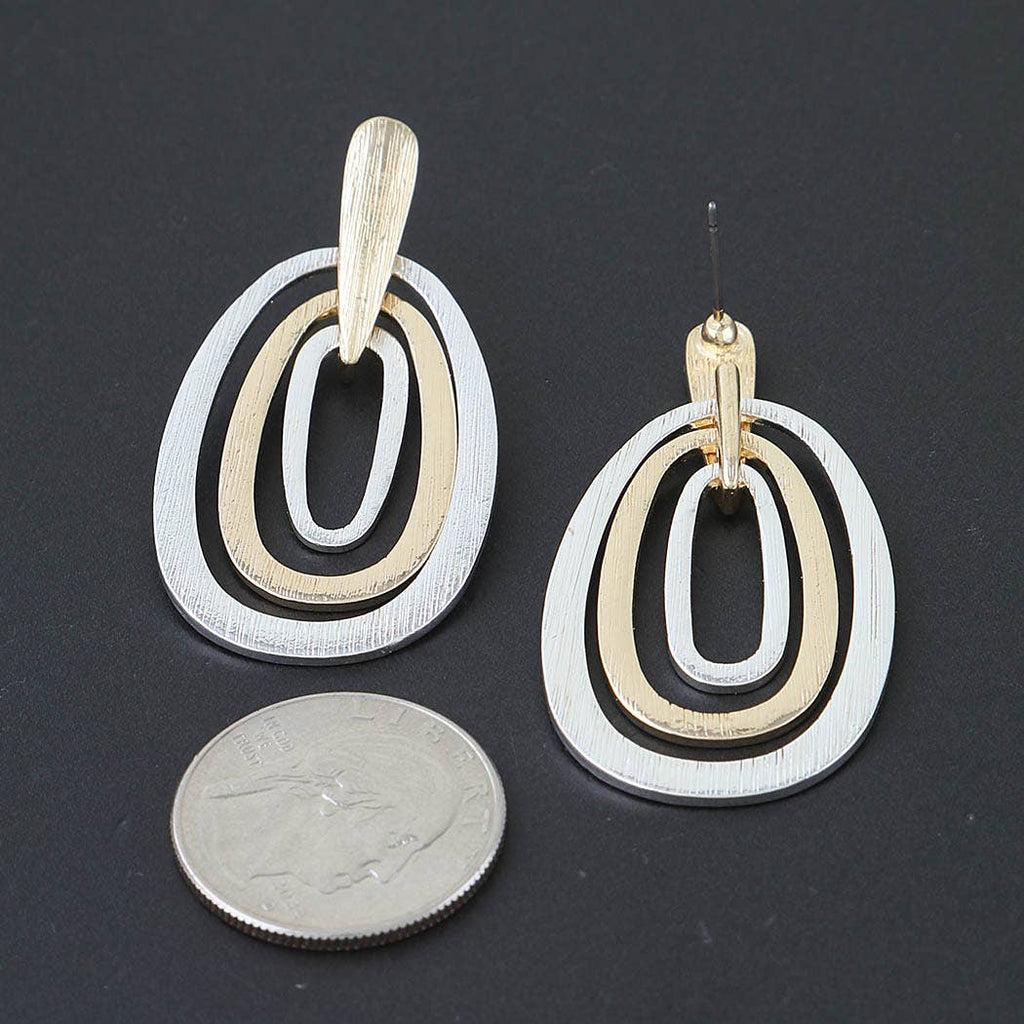 Multi Two Toned Teardrop Earrings