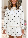 Polka High Waist Skort and Long Sleeve Top