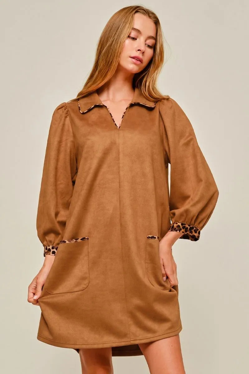 Faux Suede Dress
