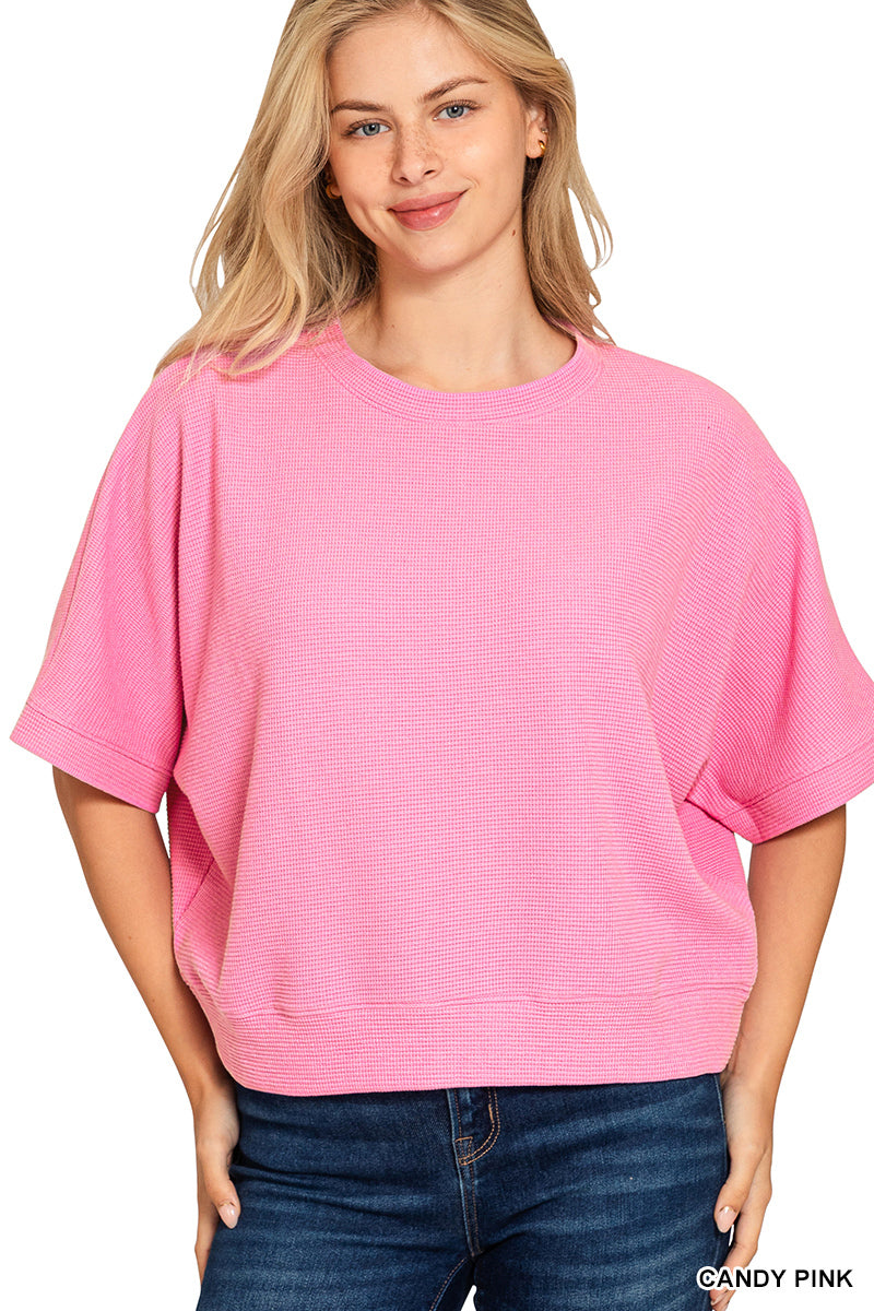 Candy Pink Drop Sleeve Blouse