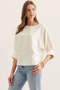 Cream 3/4 Sleeve Blouse