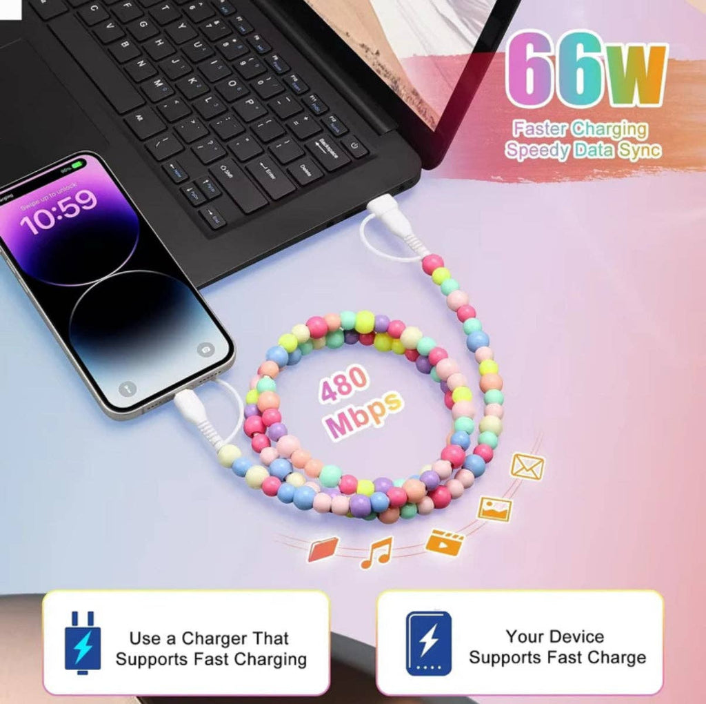 Copper Cowboy 4-in1 Beaded Fast Charging Cable