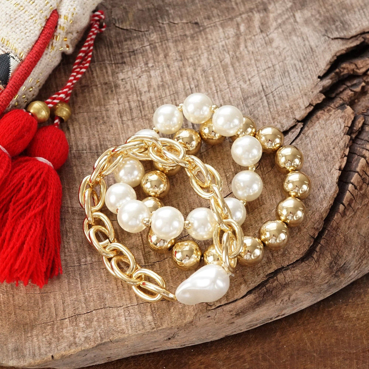 Chunky Chain and beads bracelet