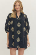 Black Embroidered Dress