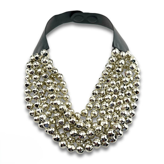 Multi-strand Silver Beaded Magnetic Necklace