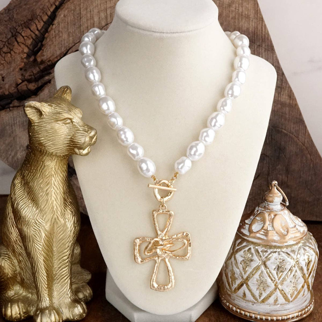 Pearl Cross Necklace