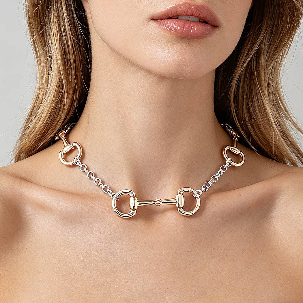 Multi Horseshoe Toggle Chain Necklace