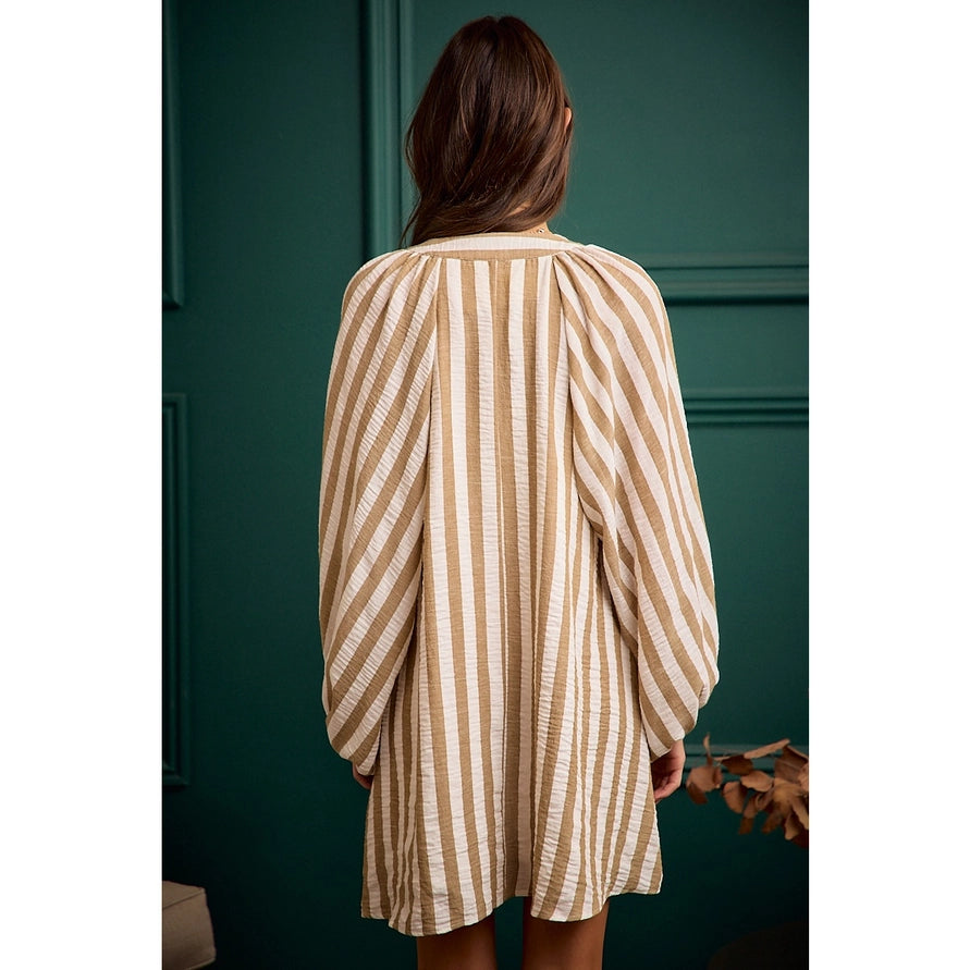 Stripped Woven Lace Dress